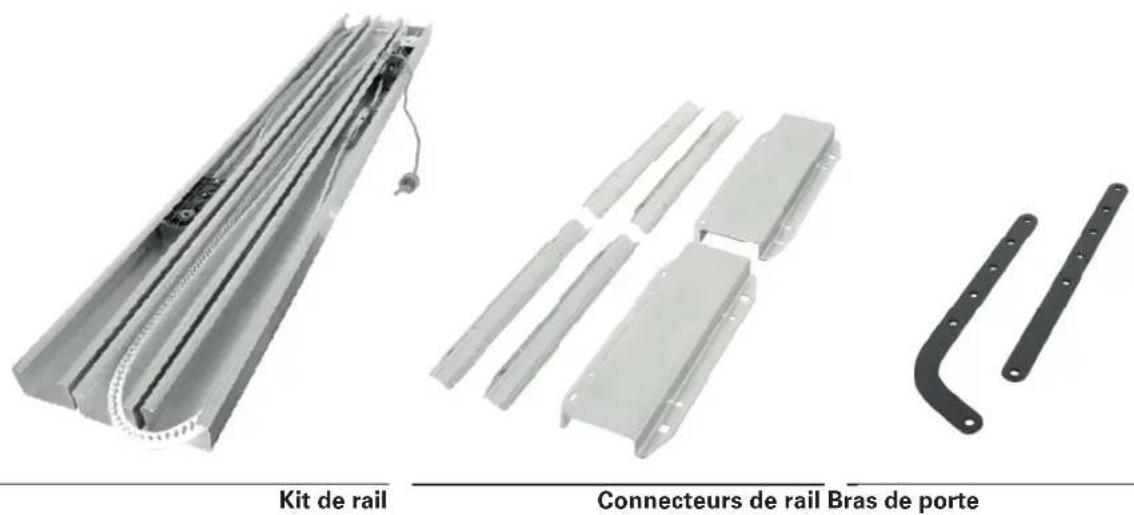 Kit de rail Connecteurs de rail Bras de porte