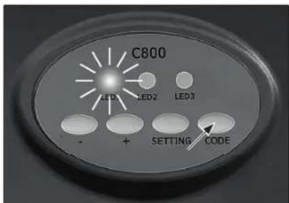C800 LED1 LED2 LED3 - + SETTING CODE