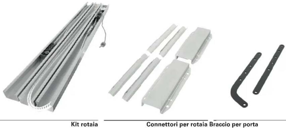 Kit rotaia Connettori per rotaia Braccio per porta