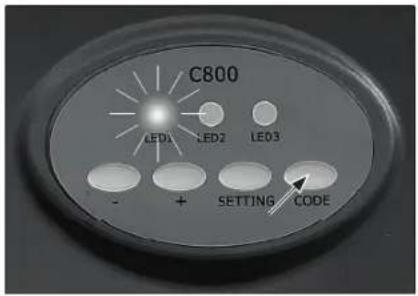 C800 LED1 LED2 LED3 - + SETTING CODE