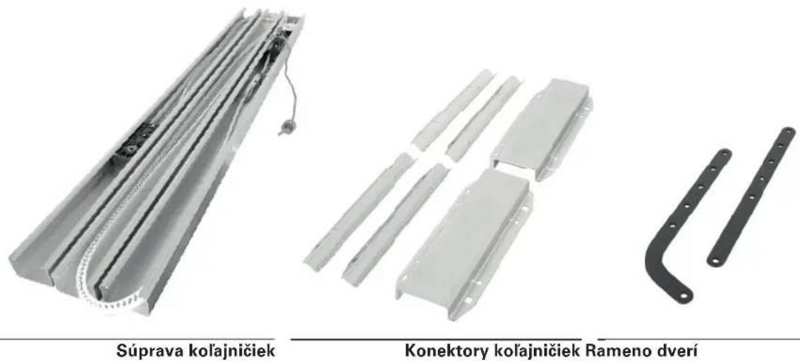 Súprava kolajničiek Konektory kolajničiek Rameno dverí