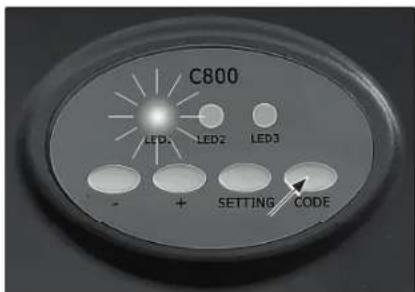 C800 LED1 LED2 LED3 - + SETTING CODE