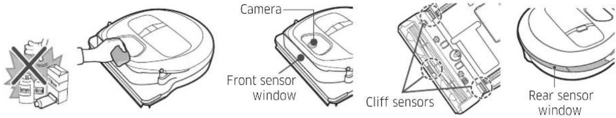 SAMSUNG SR10M701WUW - Cleaning the sensors and the camera - 1