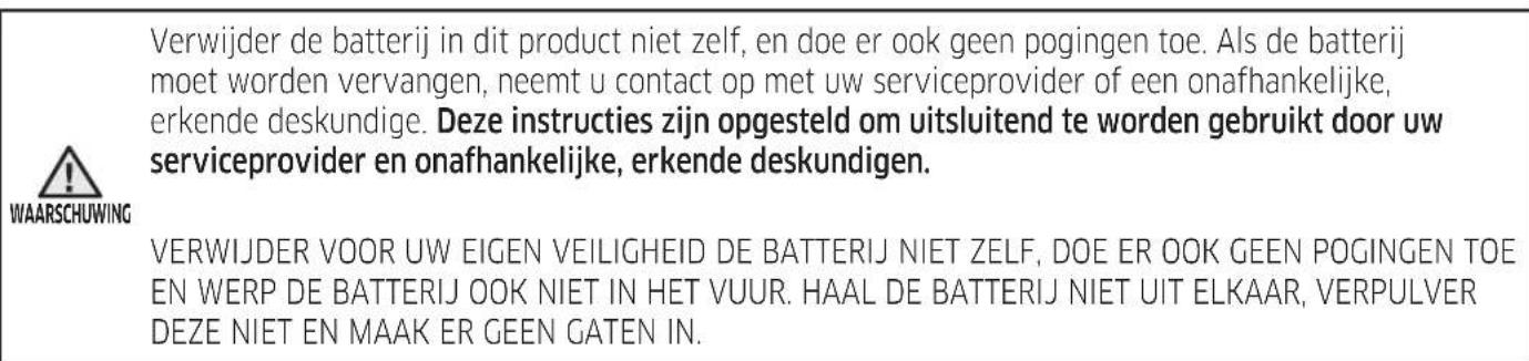 SAMSUNG VR10M703PW9 - Waarschuwingen over de batterij - 1