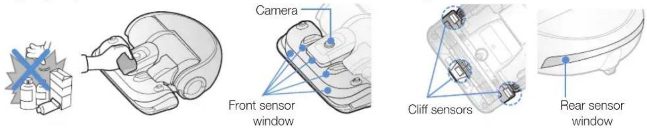 SAMSUNG SR20J9250U - Cleaning the sensors and the camera - 1