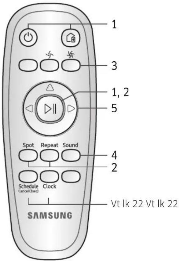 SAMSUNG VR10M701PU5 - Kaugjuhtimispuldi kasutamine - 1