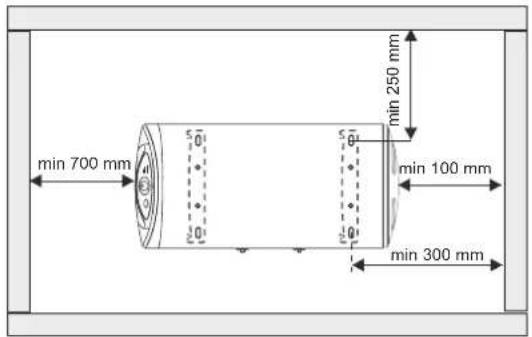 min 700 mm 50 30 50 min 250 mm min 100 mm 30 min 300 mm
