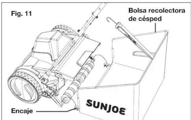 Sun Joe 24VCRLM15CT - Ensemblado y colocacion de la Bolsa recolectora para cesped - 3
