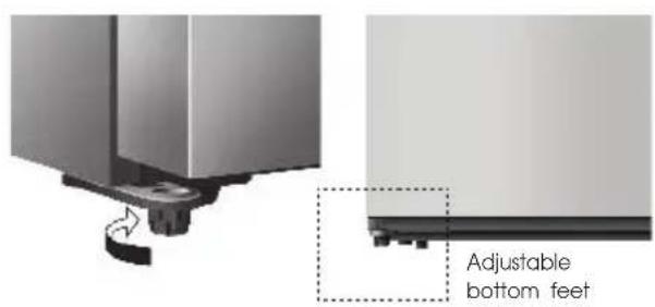 Adjustable bottom feet