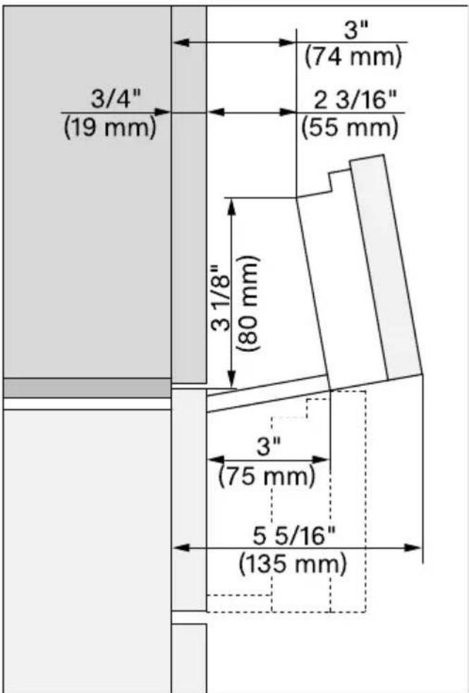 MIELE DGC 7640 AM - Zone de pivotement du panneau de commande - 1