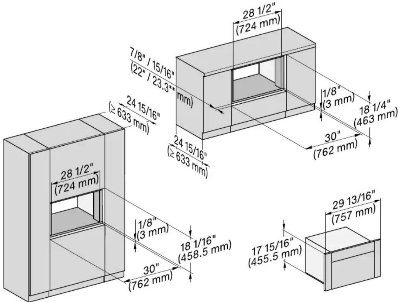 MIELE H 7640 BM AM - Installation dans une armoire haute ou de base - 1