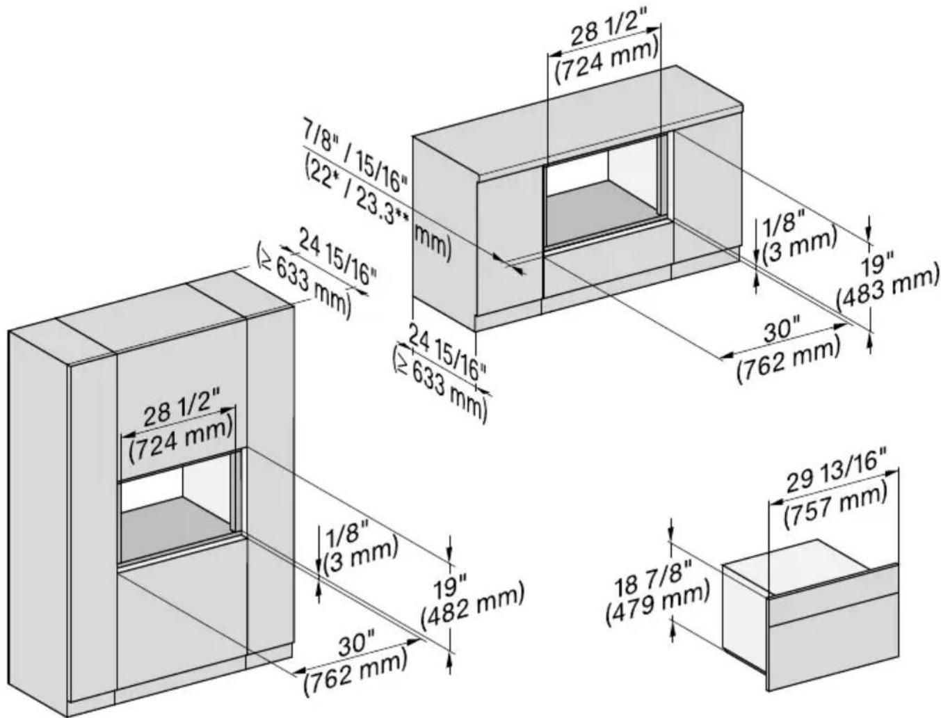 MIELE H 7270 BM - Installation dans une armoire haute ou de base - 1