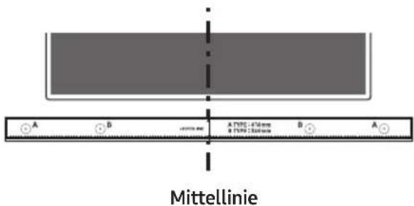 SAMSUNG HWB650 - Platzieren Sie die Montagehilfe für die Wandhalterung an der Wand. - 2