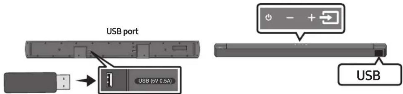 SAMSUNG HWB650 - CONNECTING A USB STORAGE DEVICE - 1