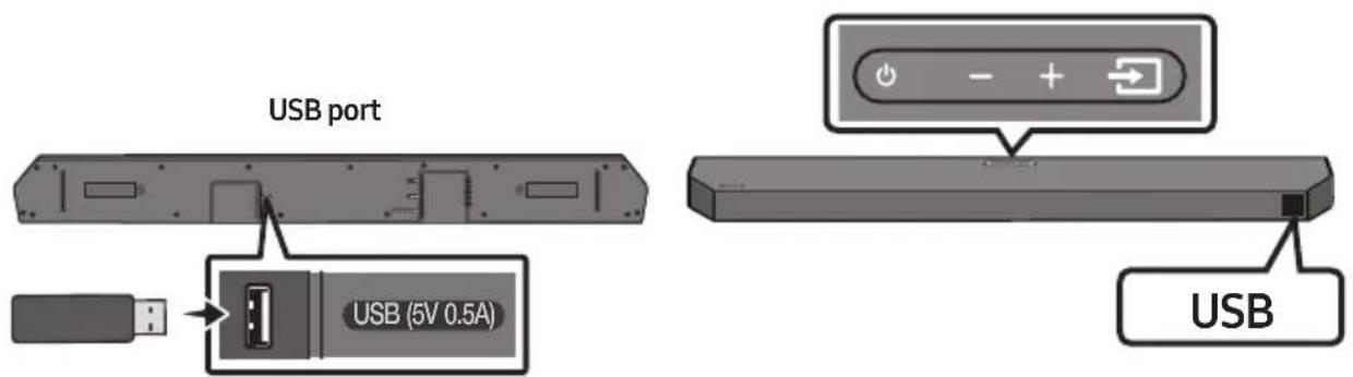 SAMSUNG HWQ60B - CONNECTING A USB DRIVE - 1