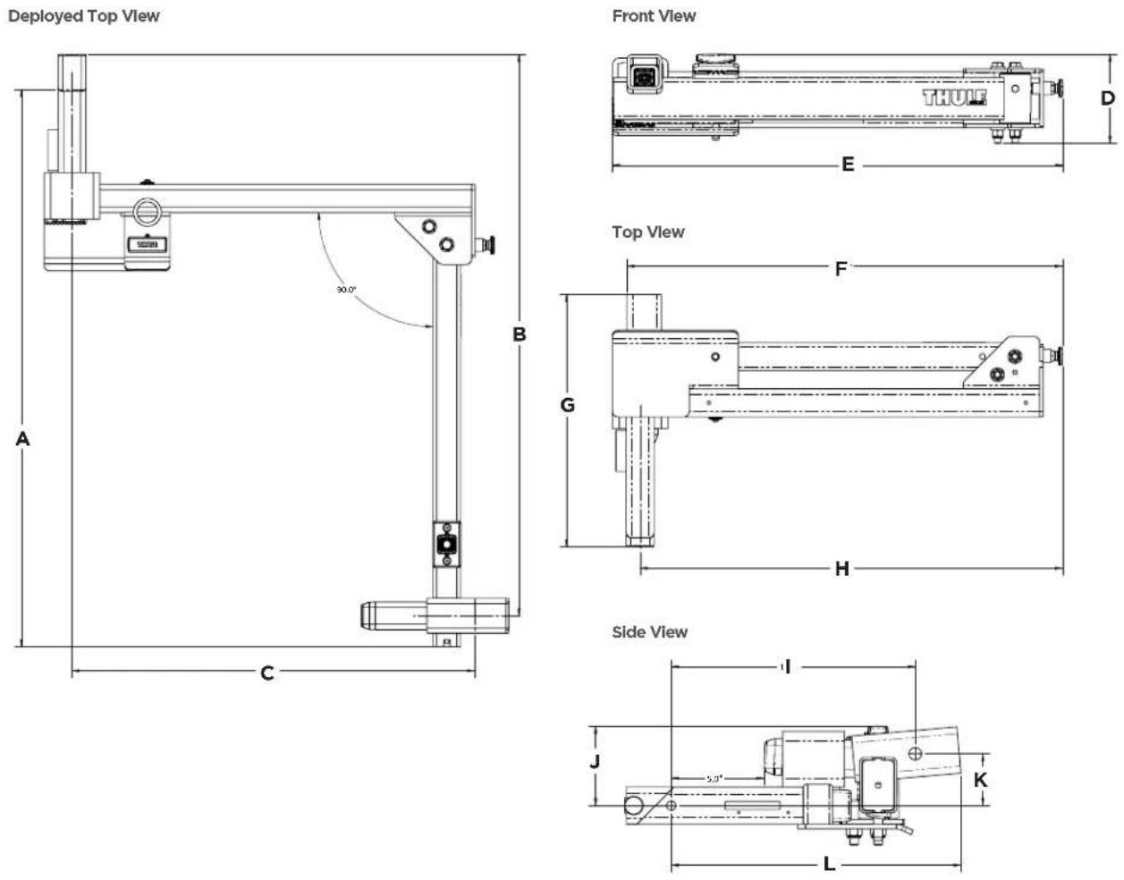 THULE T2 Pro XT 9036XT - Technical information - 1