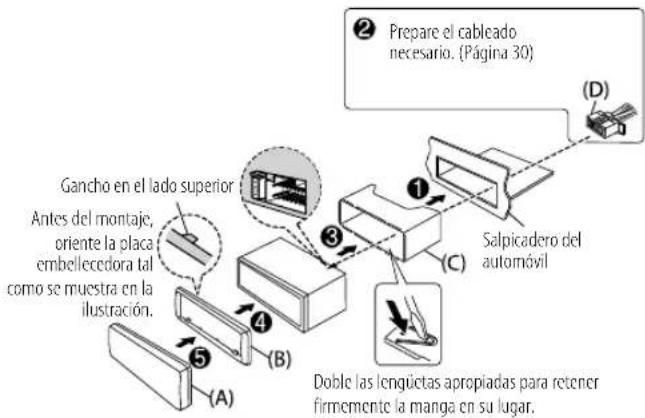 KENWOOD KMRM332BT - Instalación de la unidad (montaje en el tablero) - 2
