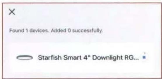 Satco Starfish S11286 - The pairing status screen will appear. - 2