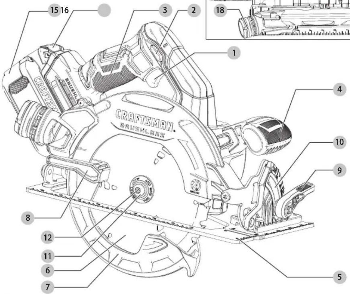 15 16 3 2 18 CRAFTSMAN. CRAFTSMAN BRUSHI 1 4 10 9 8 12 11 6 7 5