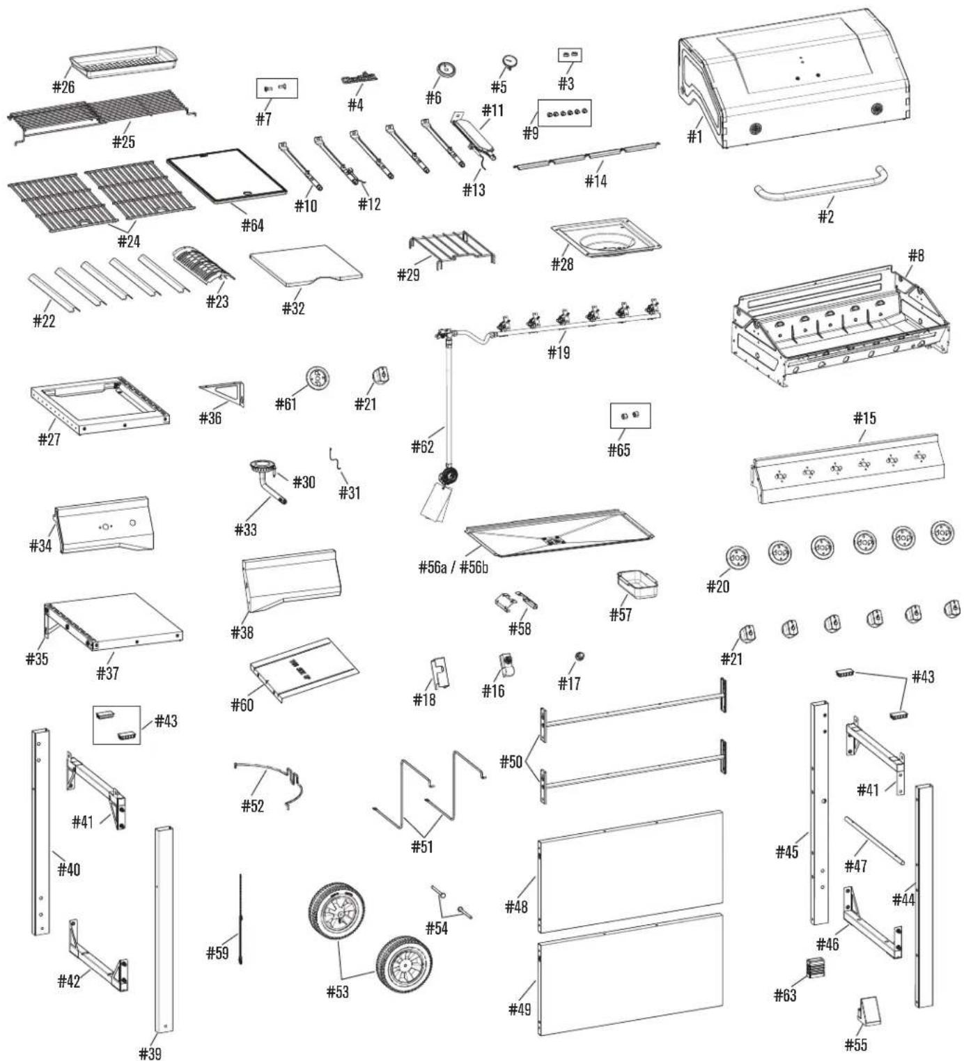 CHAR BROIL Performance 463228622 - PARTS DIAGRAM / SCHEMA DES PIECES / VISTA ESQUEMATICA DE PIEZAS - 1