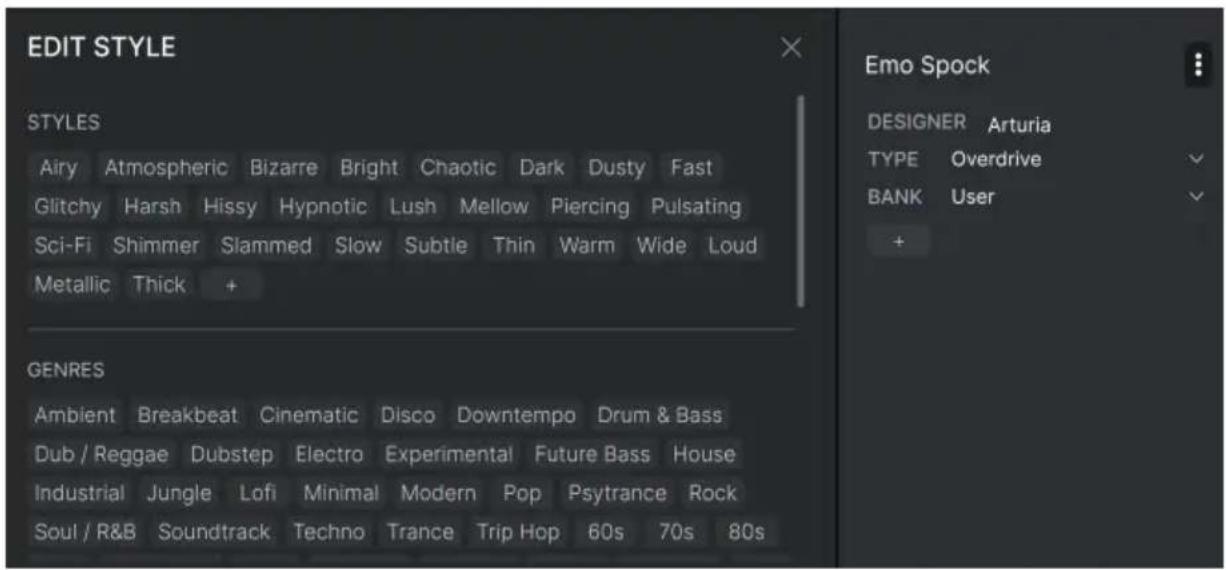 Arturia Dist TUBECULTURE - Section Preset Info - 2