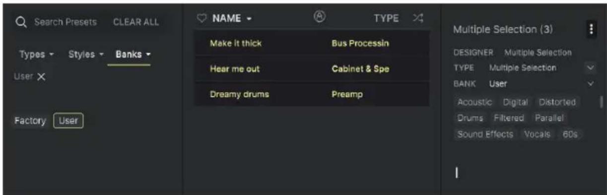 Arturia Dist OPAMP21 - Menu rapide preset info - 2