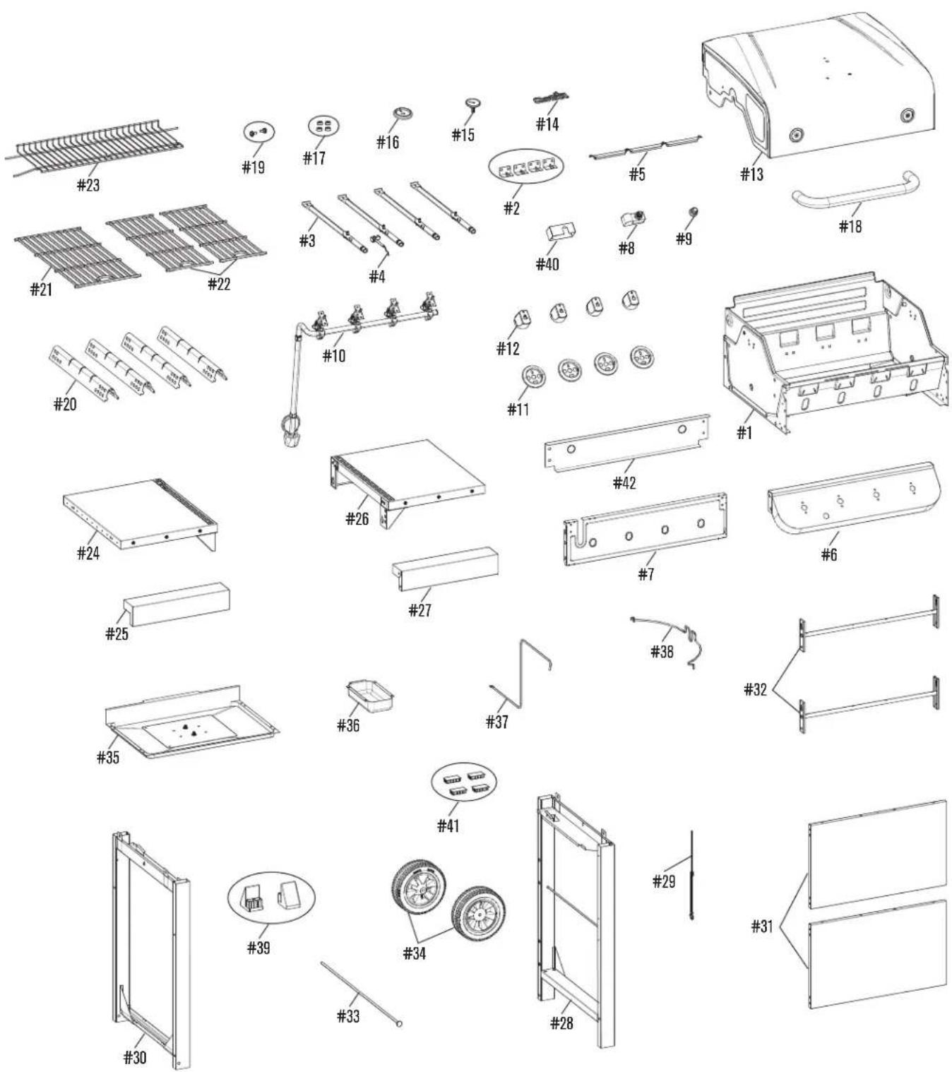 CHAR BROIL Performance 463376419 - PARTS DIAGRAM / SCHEMA DES PIECES / VISTA ESQUEMATICA DE PIEZAS - 1