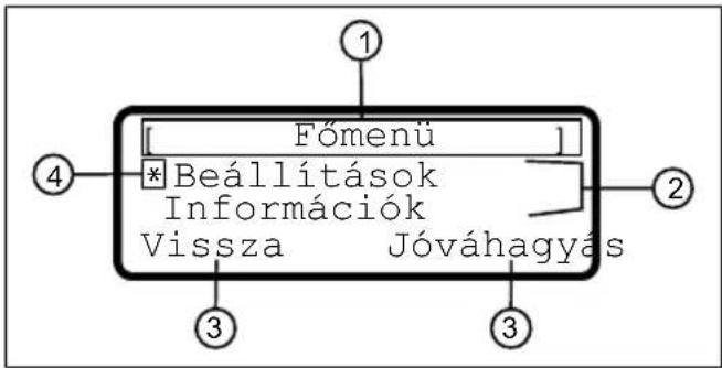 Főmenü * Beállítások Információk Vissza Jóváhagyás
