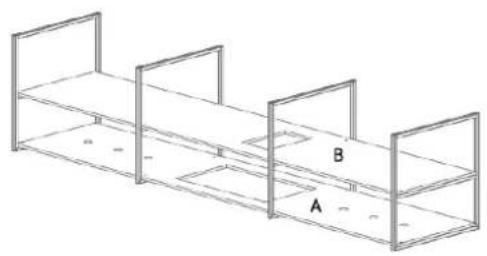 NOVY Pureline Frame 15009 - Étagères à ouverture découpée pour la hotte et le caisson de recirculation - 1