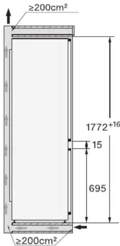 MIELE K 7793 C - Indbygning i et højskab/set fra siden - 2