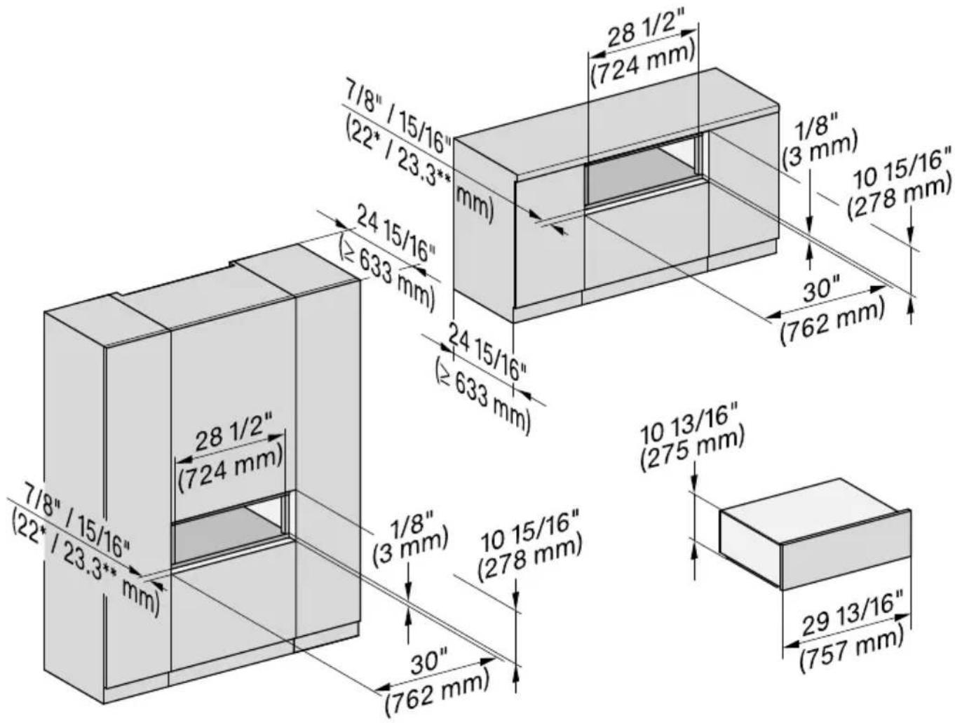 MIELE ESW 7010 AM - Installation dans un meuble haut ou de base - 1