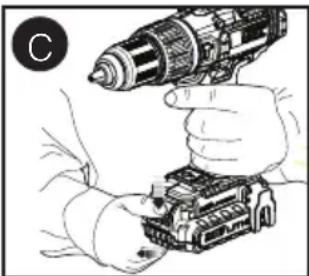 Porter-Cable PCC620LB - Operating Instructions Installing and Removing the Battery Pack From the Tool - 2
