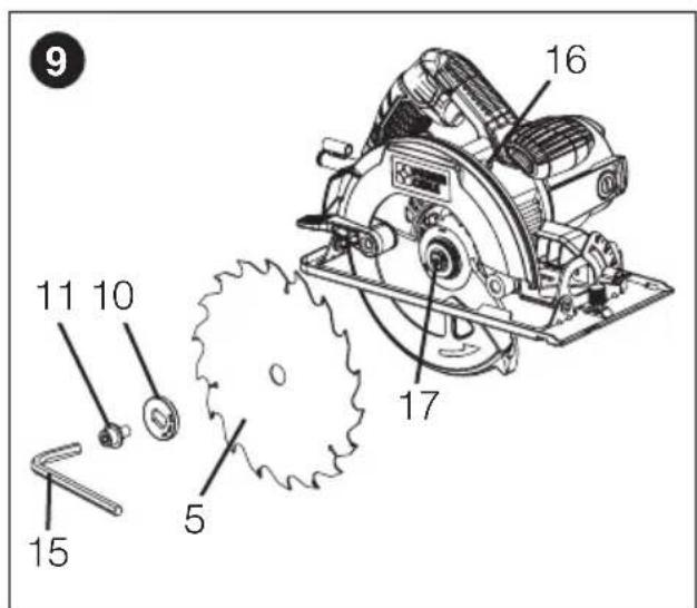 Porter-Cable PCE300 - INSTALLING THE BLADE (FIG. 9 & 10) - 1