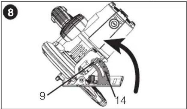 Porter-Cable PCE300 - RÉGLAGE DE L'ANGLE DE BISEAU (FIG. 8) - 1