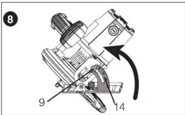 Porter-Cable PCE300 - AJUSTE DEL ÁNGULO DE BISELADO (FIG. 8) - 1