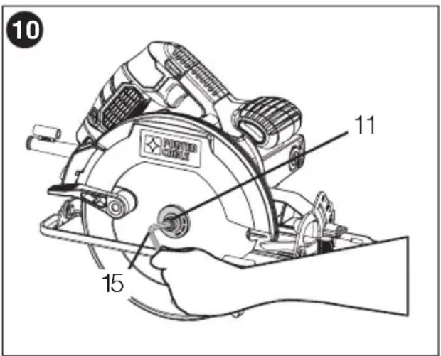 Porter-Cable PCE300 - Installation de la lame (Fig. 9 et 10) - 2