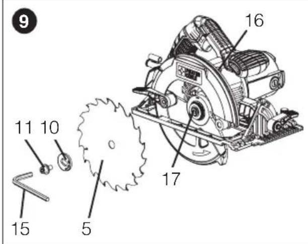 Porter-Cable PCE310 - INSTALLING THE BLADE (FIG. 9 & 10) - 1