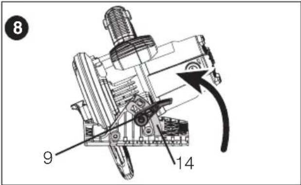 Porter-Cable PCE310 - Réglage de l'angle de biseau (Fig. 8) - 1