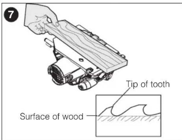 Porter-Cable PCE310 - ADJUSTING THE DEPTH OF CUT FIG.6 & 7 - 2