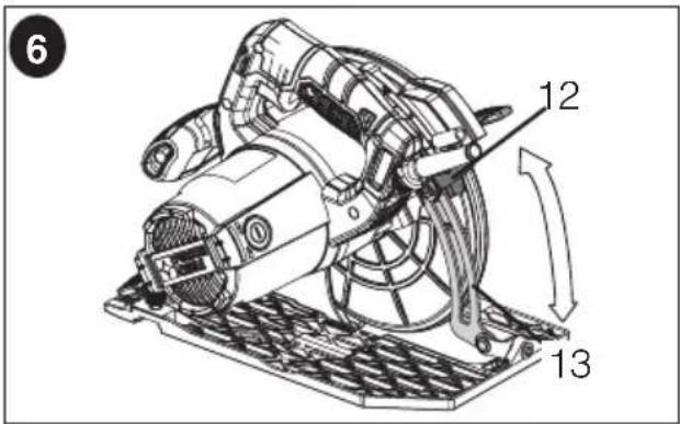 Porter-Cable PCE310 - AJUSTE DE LA PROFUNIDAD DEL CORTE (FIG. 6 Y 7) - 1