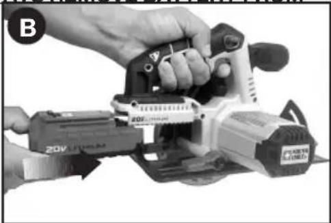 Porter-Cable PCC660 - INSTALLING AND REMOVING THE BATTERY PACK FROM THE TOOL - 1