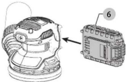 Porter-Cable PCCW205 - Cómo instalar y retirar la unidad de batería (Fig. C, D) - 1