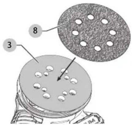 Porter-Cable PCCW205 - Attaching hook and loop sanding discs (Fig B.) - 1
