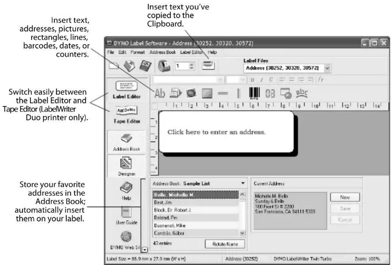DYMO LabelWriter 400 Duo - To print a D1 plastic label - 1