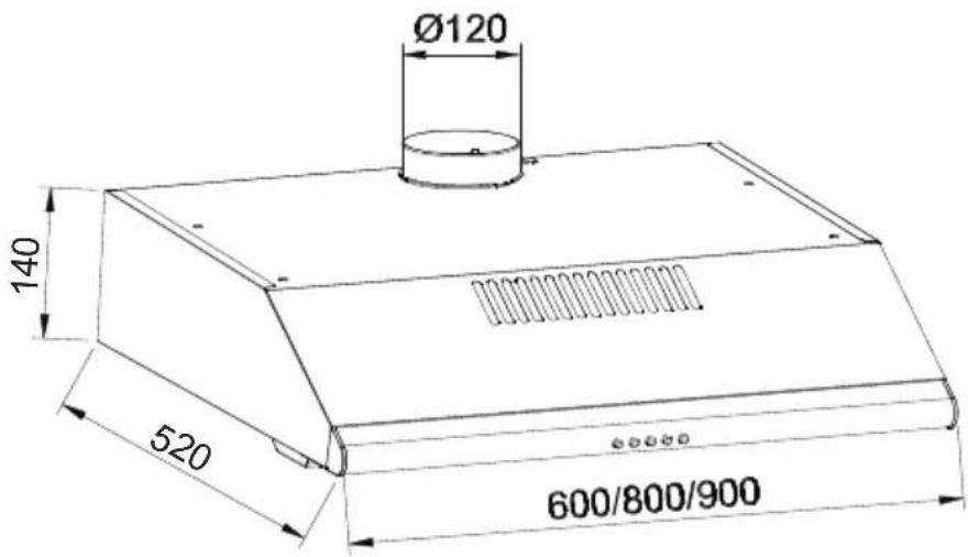 Glem Gas GHC931WH - DIMENSIONI - 1