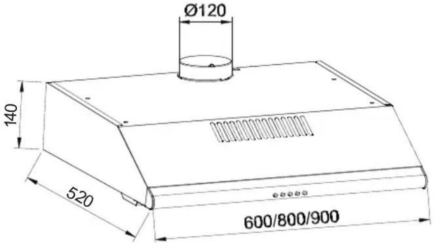 Glem Gas GHC931WH - DIMENSIONS - 1