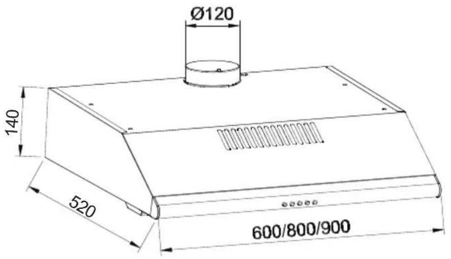 Glem Gas GHC931BK - DIMENSIONS - 1