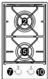Glem Gas GV75TXBK - DESCRIPCION PLACAS DE COCCION - 2