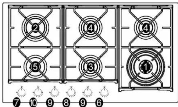 Glem Gas GV75TXBK - DESCRIPCION PLACAS DE COCCION - DESCRIPTION OF HOBS DESCRIPTION DES TABLES DE CUISSON - DESCRIZIONE DELL'APPARECCHIO DESCRIÇÃO DO APARELHO - 9