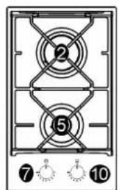 Glem Gas GV75TXBK - DESCRIPTION OF HOBS - 2
